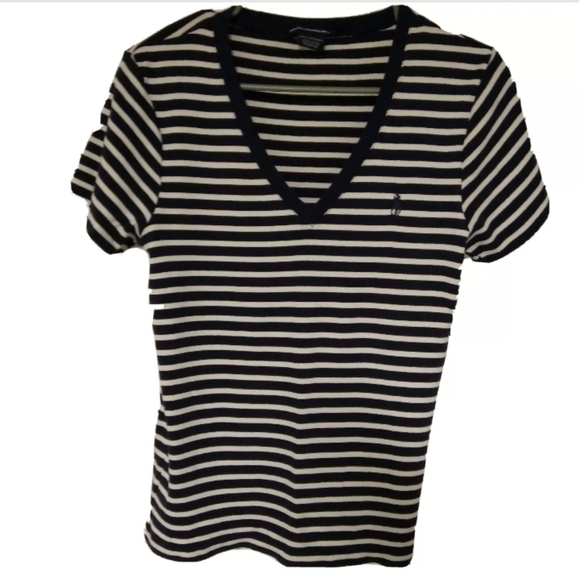 Ralph Lauren Tops - Ralph Lauren Navy Cream Striped Pullover Top XL